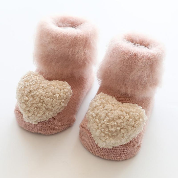 Heart & Star Plush Baby Socks - MomyMall Pink / 0-6 Months
