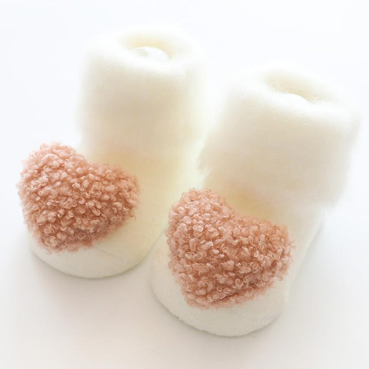Heart & Star Plush Baby Socks - MomyMall White / 0-6 Months