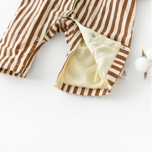 Hello Bear Striped Plush Baby Romper - MomyMall