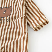 Hello Bear Striped Plush Baby Romper - MomyMall