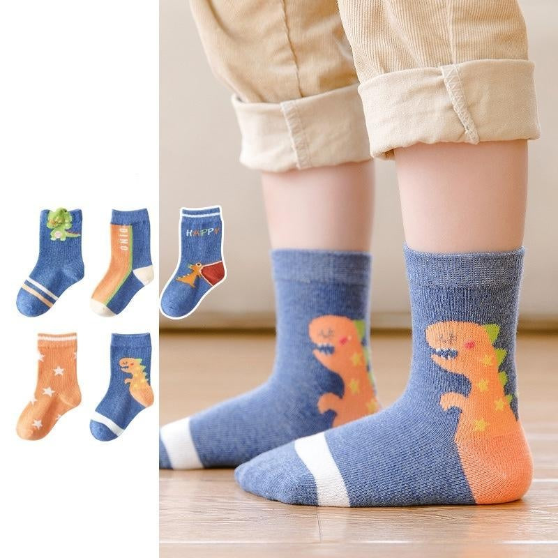 Hello Dino Cartoon Socks [Set of 5] - MomyMall