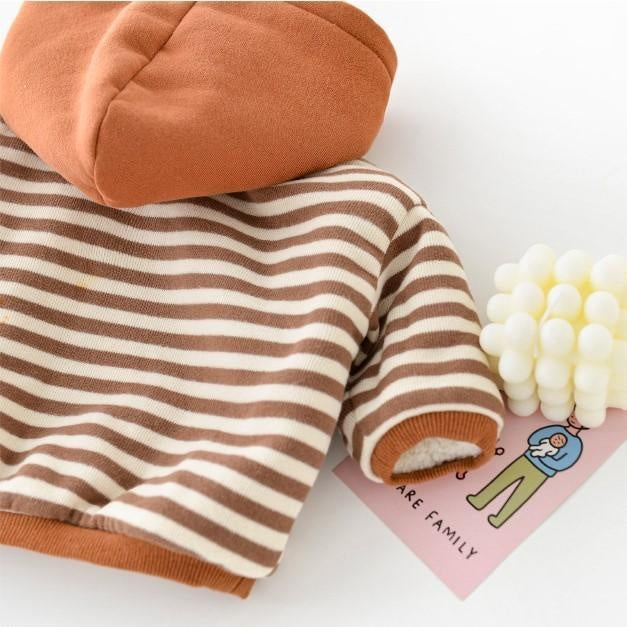 Hello! Stripes Winter Hooded Sweater