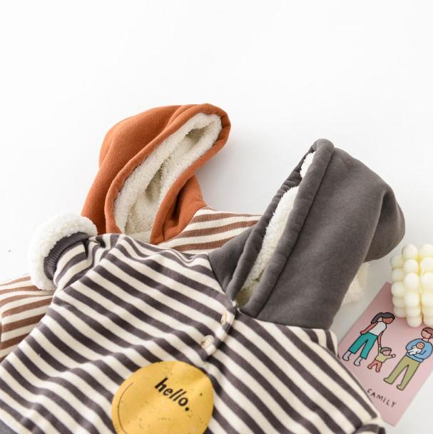 Hello! Stripes Winter Hooded Sweater