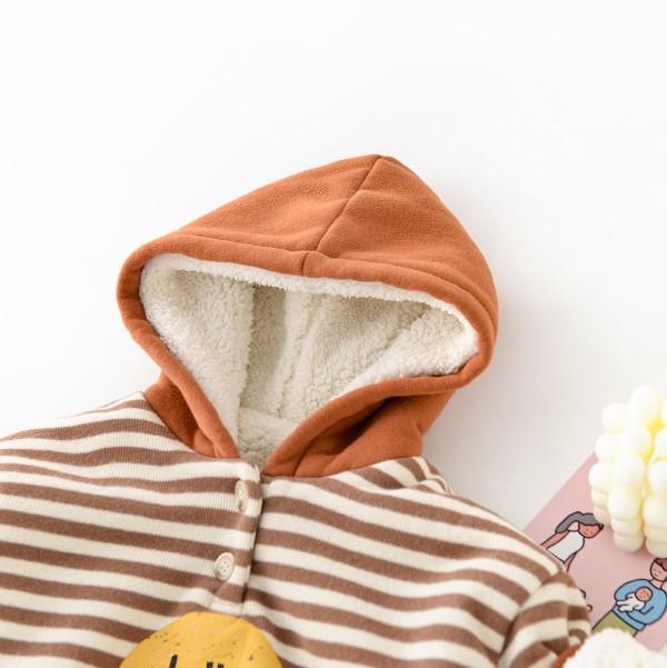 Hello! Stripes Winter Hooded Sweater