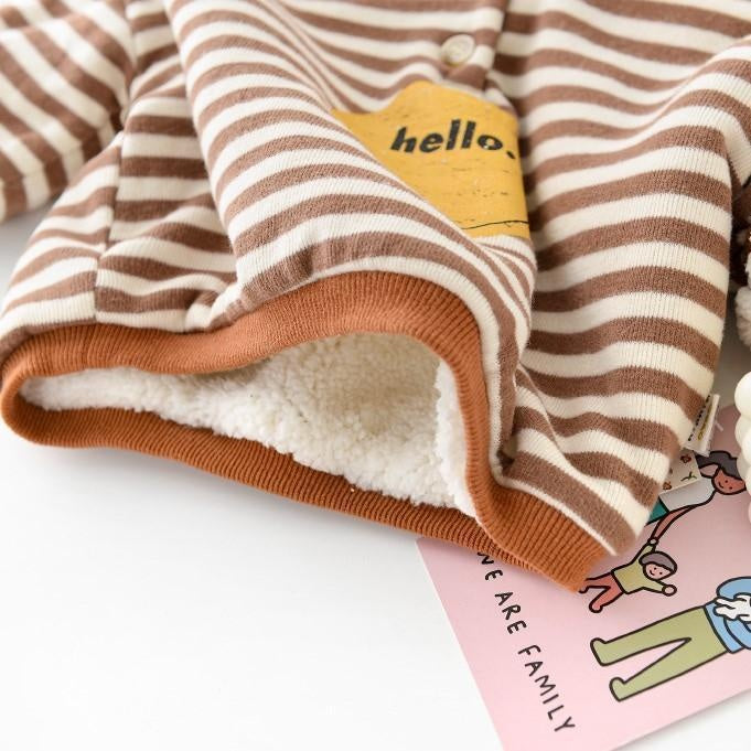 Hello! Stripes Winter Hooded Sweater