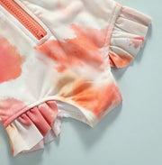 Tie Dye Zip-up Swimsuit (4 Colors)