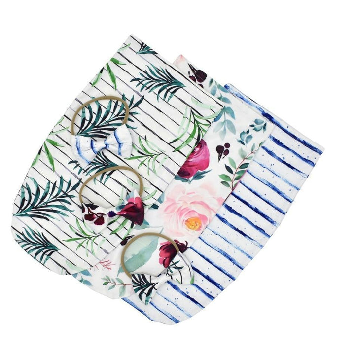 NewBorn Baby Floral Print Pajamas and Headband - MomyMall