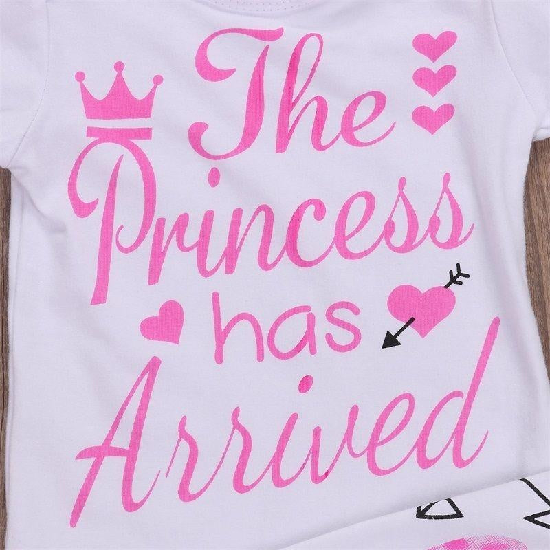 Baby Princess Letter Print Top + Pants + Headband