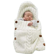 Newborn Baby Wrap Swaddle Blanket Knit Sleeping Bag - MomyMall White / 0-6 Months