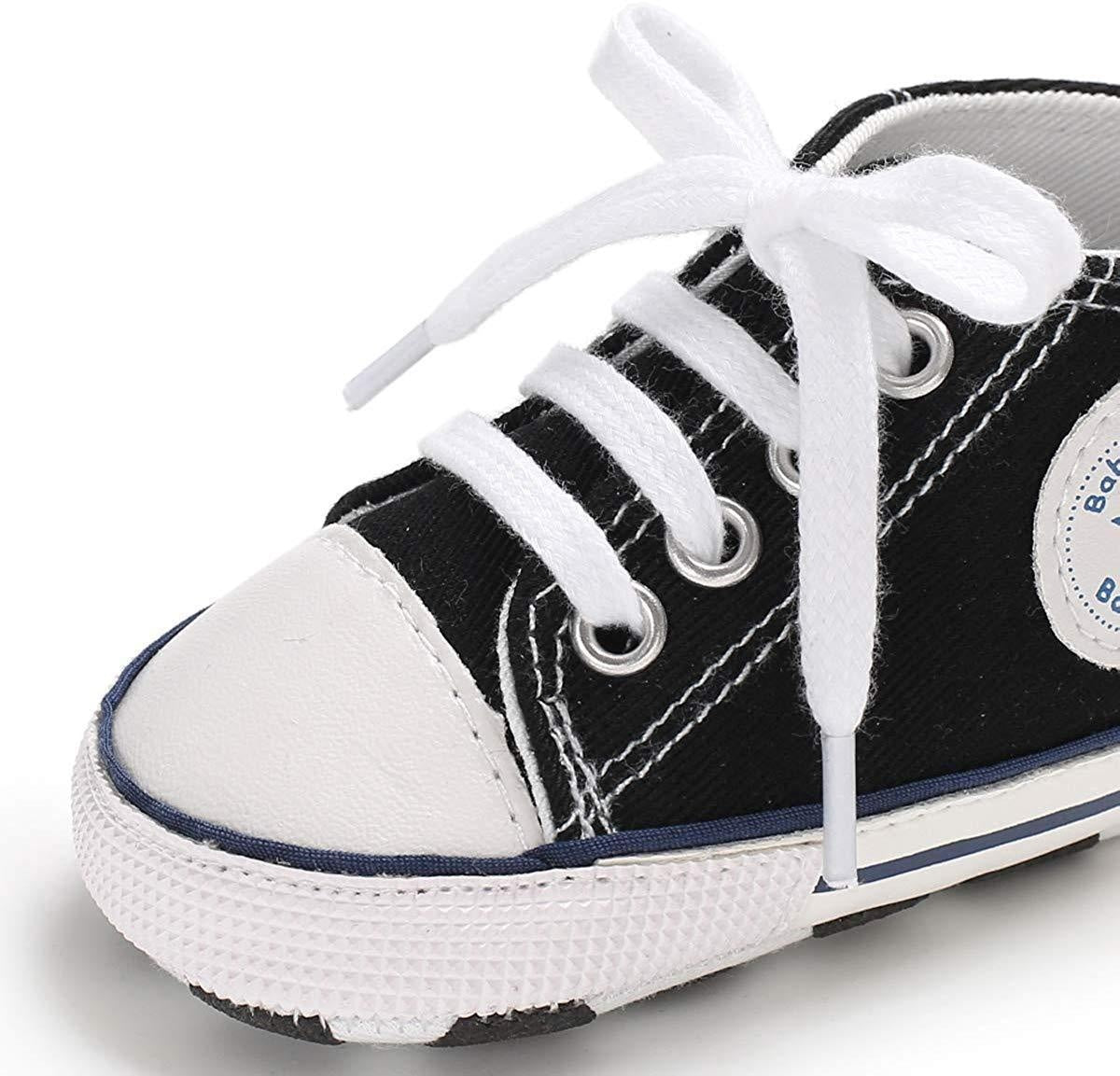 Baby Boys Girls Star High Top Sneaker Soft Anti-Slip First Walkers Denim Shoes - MomyMall