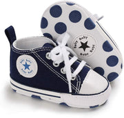 Baby Boys Girls Star High Top Sneaker Soft Anti-Slip First Walkers Denim Shoes - MomyMall RoyalBlue / 3-6Months
