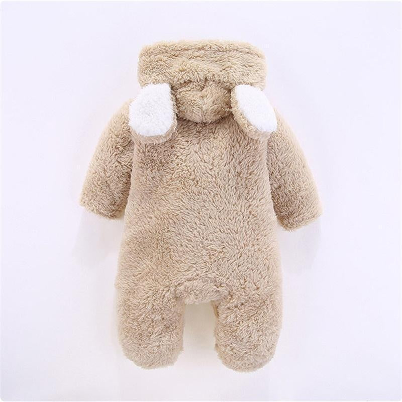 Baby 3D Bear Design Winter Hooded Jumpsuit - MomyMall