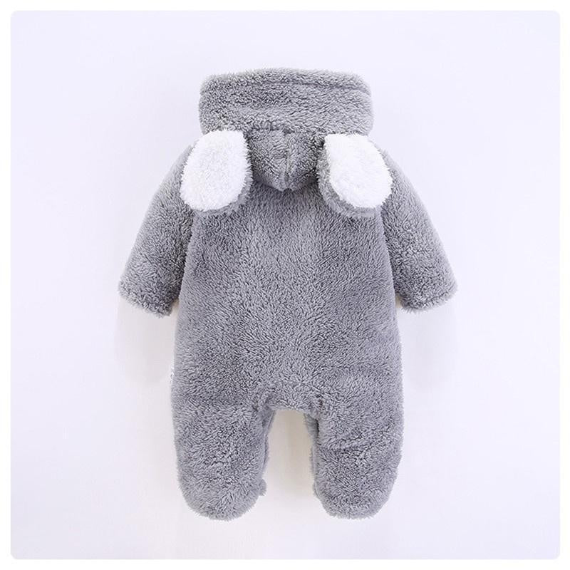 Baby 3D Bear Design Winter Hooded Jumpsuit - MomyMall