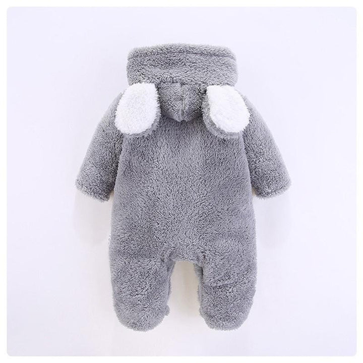 Baby 3D Bear Design Winter Hooded Jumpsuit - MomyMall