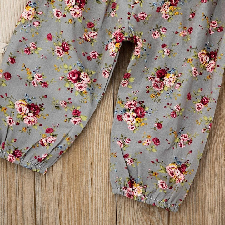 Baby Girl Lovely Bodysuit and Flower Pants Set - MomyMall