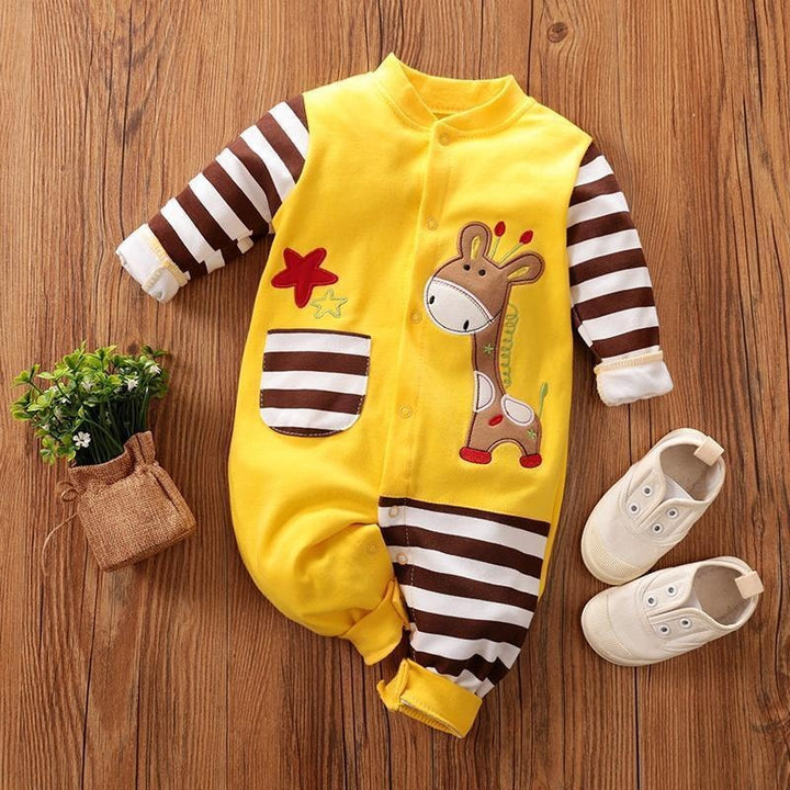 Baby Giraffe Pocket Design Jumpsuit - MomyMall 0-3 Months