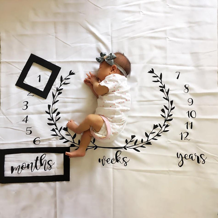 Creative Milestone Baby Photography Blanket - MomyMall White / 39*39
