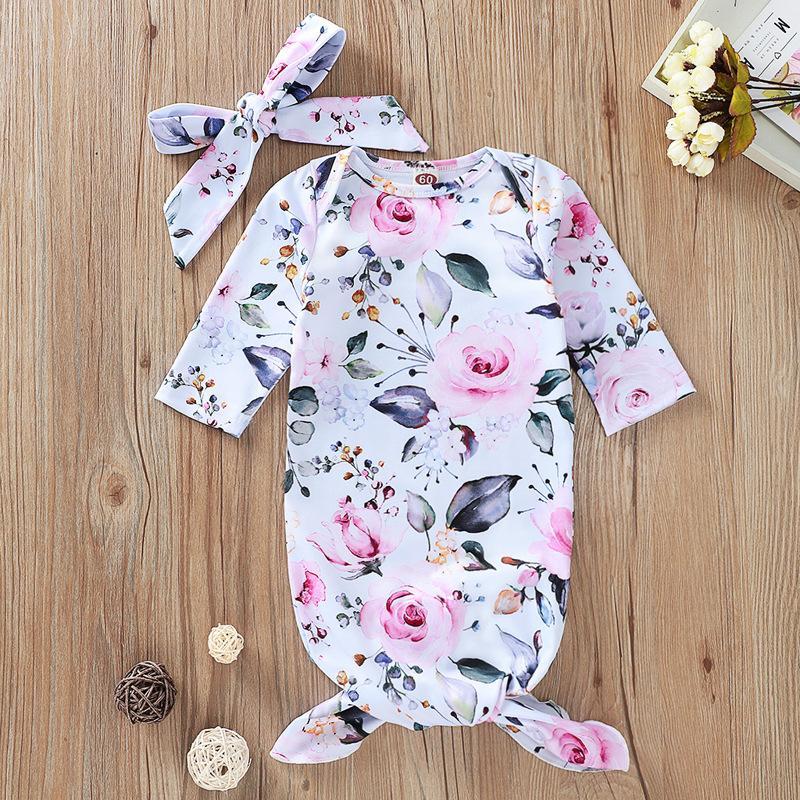 Floral Print Sleeping Bag - MomyMall White / 0-3 Months