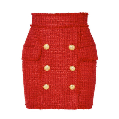 Tweed Red Skirt - MomyMall