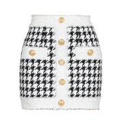 Tweed Houndstooth Skirt - MomyMall