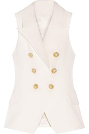 Gold Button Vest - MomyMall S / Off-White