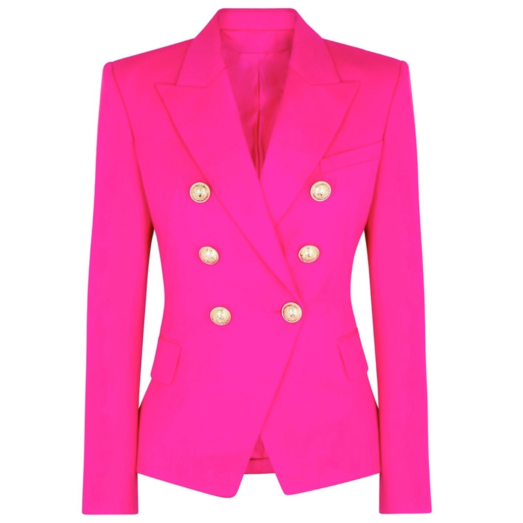 Pink Gold Button Blazer - MomyMall