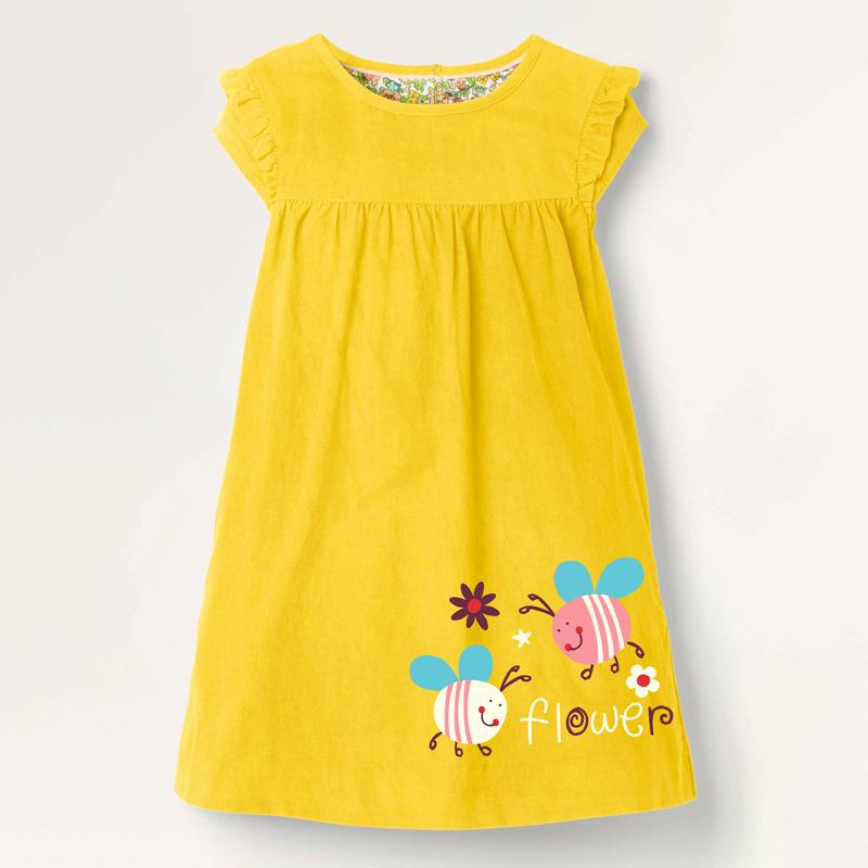 Little Bees Flower Ruffled Dress