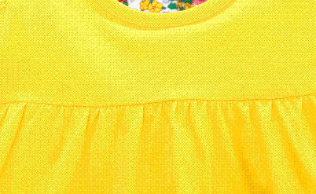 Little Bees Flower Ruffled Dress