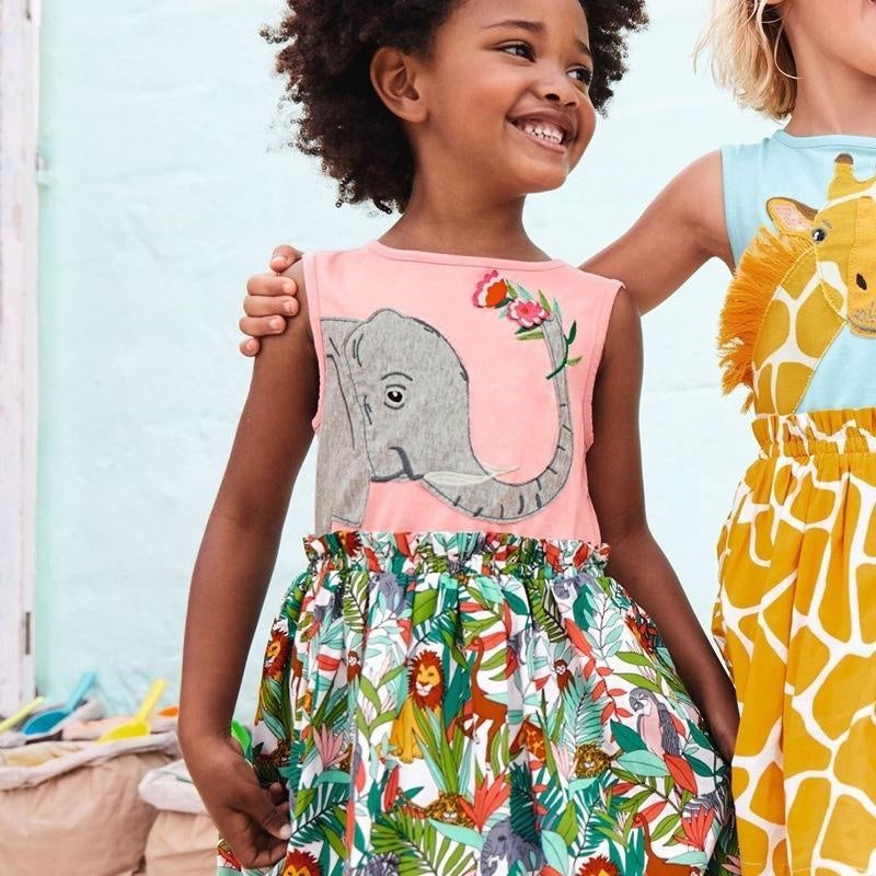 Jungle Elephant Sleeveless Dress - MomyMall