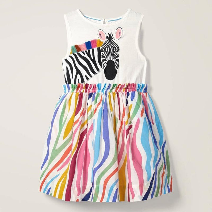 Jungle Zebra Sleeveless Dress - MomyMall 2-3 Years