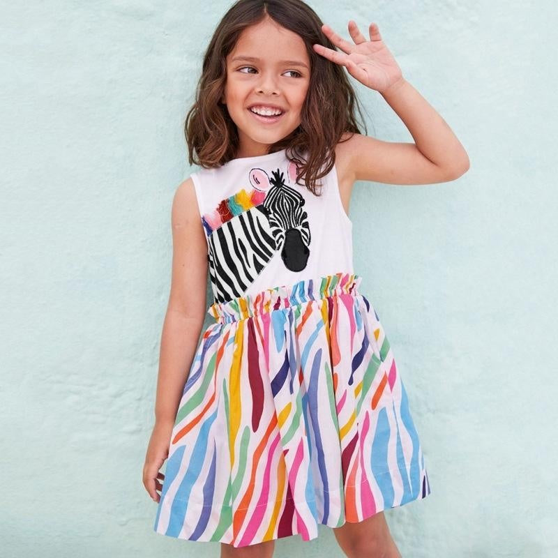 Jungle Zebra Sleeveless Dress - MomyMall