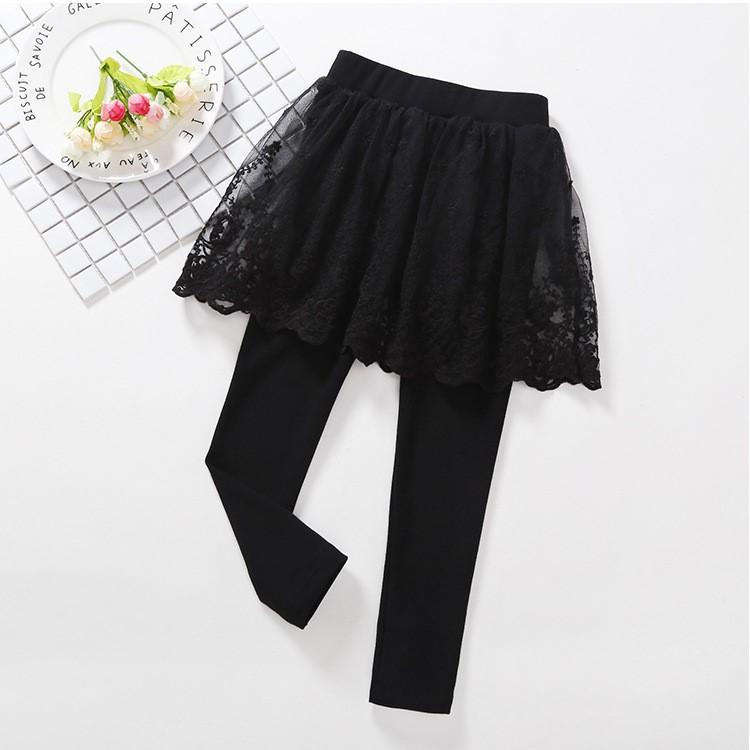 Kiki Lace Skirt Leggings - MomyMall Black / 2-3 Years