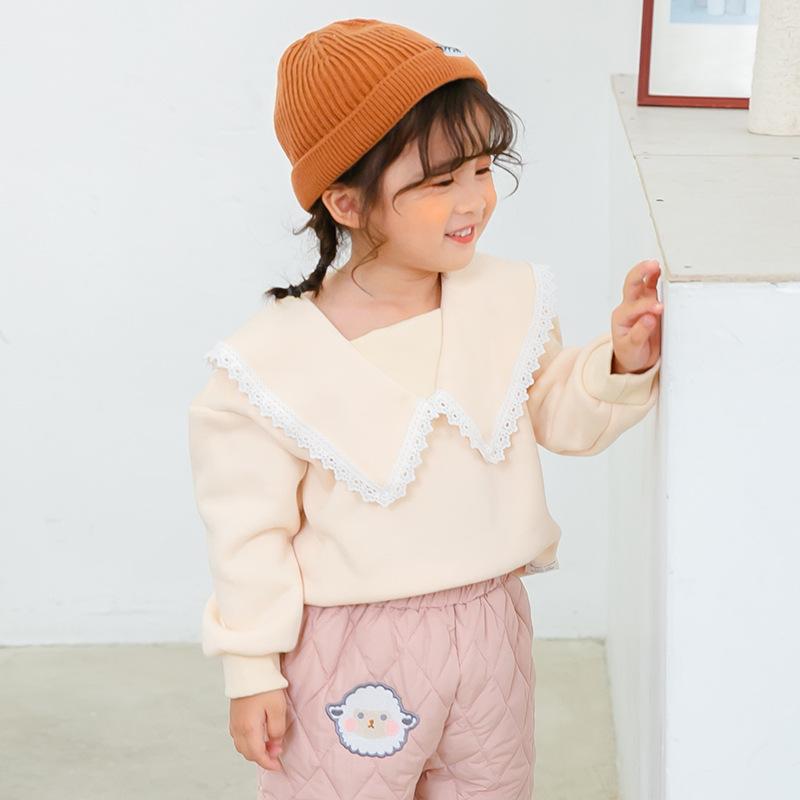 Lace Collar Plush Top - MomyMall