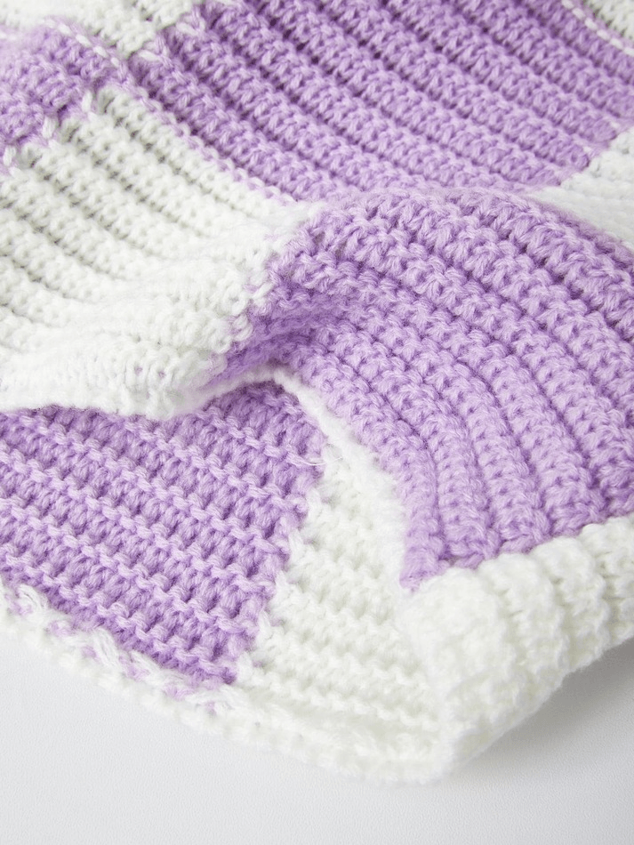 Ensemble deux pièces en tricot à carreaux