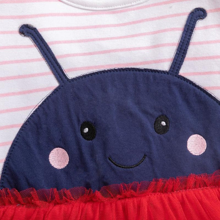 Ladybug Patch Plush Tulle Dress - MomyMall