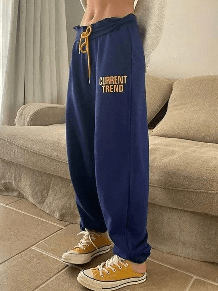 Pantalon de jogging bouffant à imprimé lettre