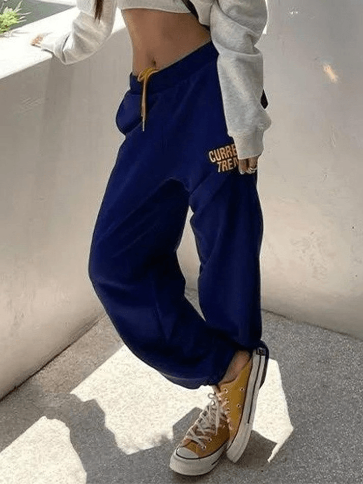 Pantalon de jogging bouffant à imprimé lettre