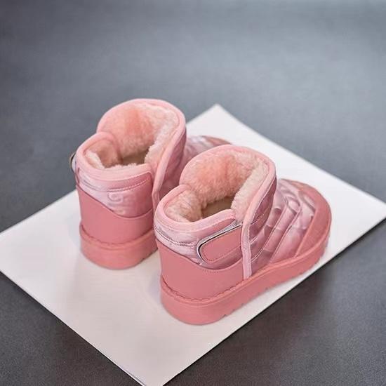 Letter Velcro Plush Winter Boots