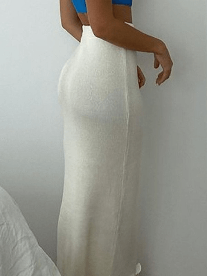 Lettuce Edge Ribbed Maxi Skirt - MomyMall