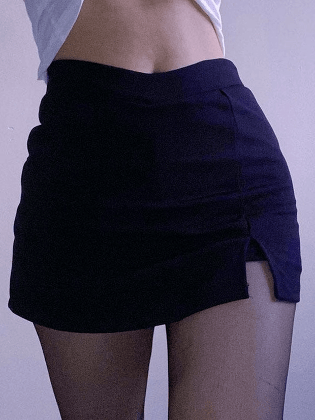 Lined Detail Split Cargo Mini Skirt - MomyMall
