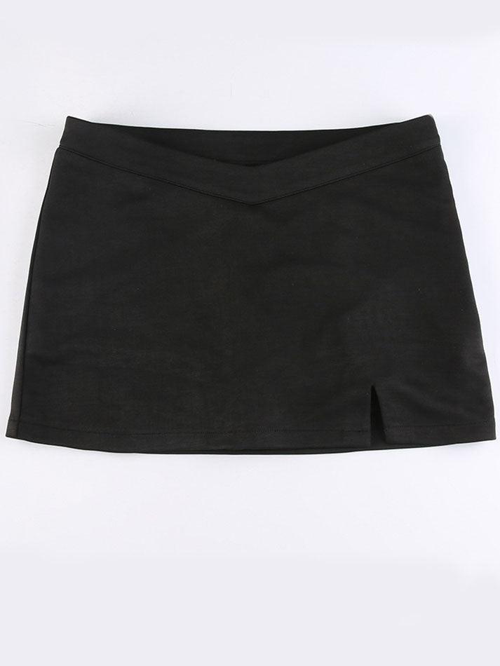 Lined Detail Split Cargo Mini Skirt - MomyMall