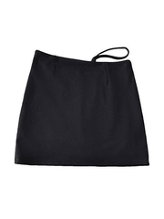 Lined Detail Strappy Mini Skirt