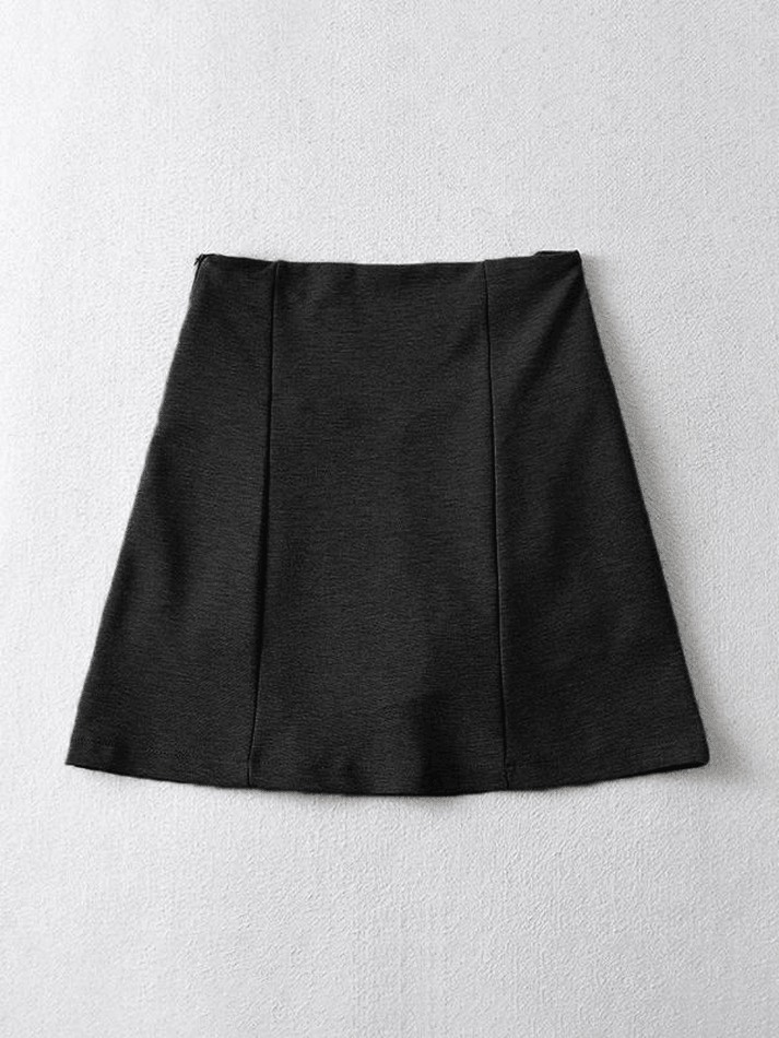 Lined Detail V Cut Mini Skirt