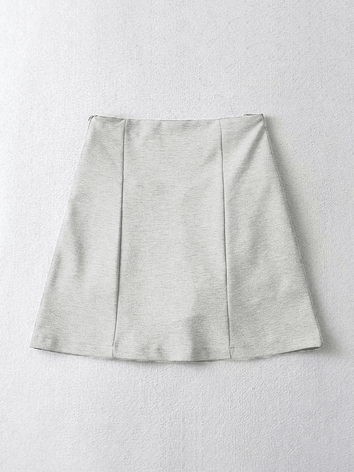 Lined Detail V Cut Mini Skirt