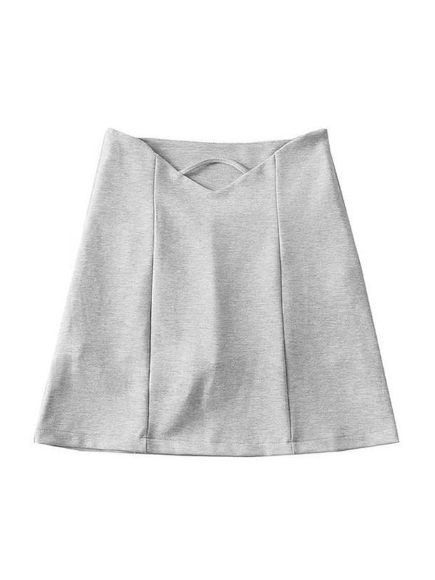 Lined Detail V Cut Mini Skirt