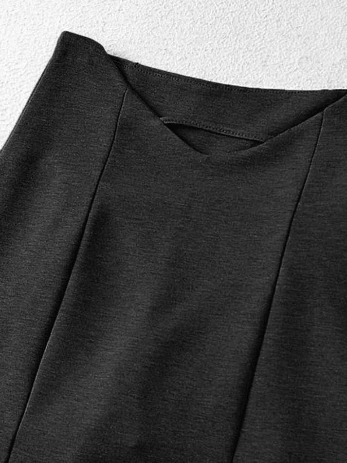 Lined Detail V Cut Mini Skirt