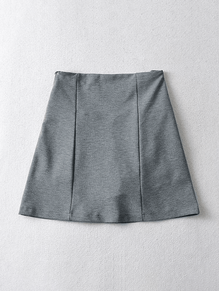 Lined Detail V Cut Mini Skirt