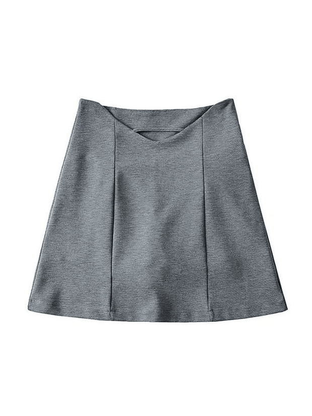 Lined Detail V Cut Mini Skirt