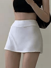 Lined Split Cargo Mini Skirt - MomyMall White / S