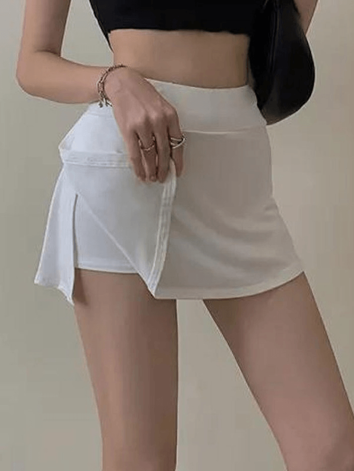 Lined Split Cargo Mini Skirt - MomyMall